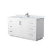 Custom image for White with Brushed Nickel Trim / White Carrara Marble / No Mirror