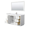 Custom image for White with Brushed Nickel Trim / White Cultured Marble / 58