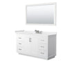 Custom image for White with Brushed Nickel Trim / White Cultured Marble / 58
