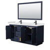 Custom image for Dark Blue with Matte Black Trim / White Cultured Marble / 58