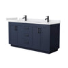Custom image for Dark Blue with Matte Black Trim / White Cultured Marble / No Mirror