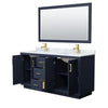 Custom image for Dark Blue with Brushed Gold Trim / White Carrara Marble / 58