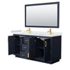 Custom image for Dark Blue with Brushed Gold Trim / White Cultured Marble / 58