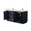Custom image for Dark Blue with Brushed Gold Trim / White Cultured Marble / No Mirror