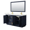 Custom image for Dark Blue with Brushed Gold Trim / White Quartz / 58