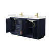 Custom image for Dark Blue with Brushed Gold Trim / White Quartz / No Mirror