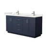 Custom image for Dark Blue with Brushed Nickel Trim / White Quartz / No Mirror