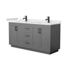 Custom image for Dark Gray with Matte Black Trim / White Cultured Marble / No Mirror
