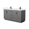 Custom image for Dark Gray with Matte Black Trim / White Quartz / No Mirror