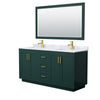 Custom image for Green with Brushed Gold Trim / White Carrara Marble / 58