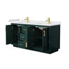 Custom image for Green with Brushed Gold Trim / White Cultured Marble / No Mirror