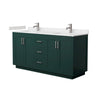 Custom image for Green with Brushed Nickel Trim / Carrara Cultured Marble / No Mirror
