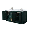Custom image for Green with Brushed Nickel Trim / White Carrara Marble / No Mirror