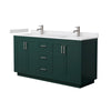 Custom image for Green with Brushed Nickel Trim / White Cultured Marble / No Mirror