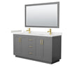Custom image for Dark Gray with Brushed Gold Trim / Carrara Cultured Marble / 58