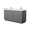 Custom image for Dark Gray with Brushed Gold Trim / Carrara Cultured Marble / No Mirror