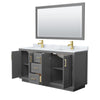 Custom image for Dark Gray with Brushed Gold Trim / White Carrara Marble / 58