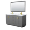 Custom image for Dark Gray with Brushed Gold Trim / White Carrara Marble / 58