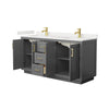 Custom image for Dark Gray with Brushed Gold Trim / White Quartz / No Mirror