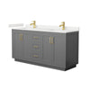 Custom image for Dark Gray with Brushed Gold Trim / White Quartz / No Mirror