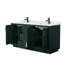 Custom image for Green with Matte Black Trim / White Carrara Marble / No Mirror