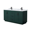 Custom image for Green with Matte Black Trim / White Carrara Marble / No Mirror