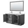 Custom image for Dark Gray with Brushed Nickel Trim / White Carrara Marble / 58