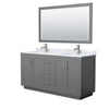 Custom image for Dark Gray with Brushed Nickel Trim / White Carrara Marble / 58