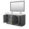 Custom image for Dark Gray with Brushed Nickel Trim / White Cultured Marble / 58