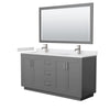 Custom image for Dark Gray with Brushed Nickel Trim / White Cultured Marble / 58