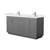 Custom image for Dark Gray with Brushed Nickel Trim / White Quartz / No Mirror