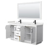 Custom image for White with Matte Black Trim / Carrara Cultured Marble / 58