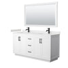 Custom image for White with Matte Black Trim / Carrara Cultured Marble / 58