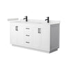Custom image for White with Matte Black Trim / Carrara Cultured Marble / No Mirror