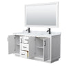 Custom image for White with Matte Black Trim / White Carrara Marble / 58