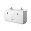 Custom image for White with Matte Black Trim / White Carrara Marble / No Mirror