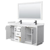 Custom image for White with Matte Black Trim / White Cultured Marble / 58