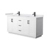 Custom image for White with Matte Black Trim / White Cultured Marble / No Mirror