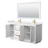 Custom image for White with Brushed Gold Trim / Carrara Cultured Marble / 58