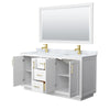 Custom image for White with Brushed Gold Trim / White Carrara Marble / 58