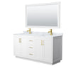 Custom image for White with Brushed Gold Trim / White Carrara Marble / 58