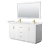 Custom image for White with Brushed Gold Trim / White Cultured Marble / 58