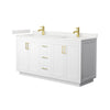 Custom image for White with Brushed Gold Trim / White Quartz / No Mirror