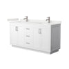 Custom image for White with Brushed Nickel Trim / White Quartz / No Mirror