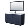 Custom image for Dark Blue with Matte Black Trim / White Carrara Marble / 58