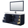Custom image for Dark Blue with Matte Black Trim / White Cultured Marble / 58
