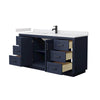 Custom image for Dark Blue with Matte Black Trim / White Cultured Marble / No Mirror