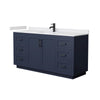 Custom image for Dark Blue with Matte Black Trim / White Cultured Marble / No Mirror