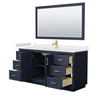 Custom image for Dark Blue with Brushed Gold Trim / Carrara Cultured Marble / 58