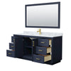 Custom image for Dark Blue with Brushed Gold Trim / White Carrara Marble / 58